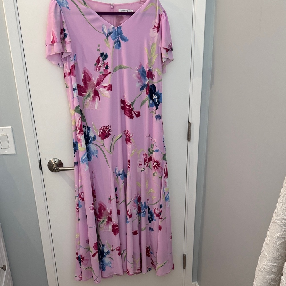 Chicos Sz 1.5 (10) long flowery dress, worn once